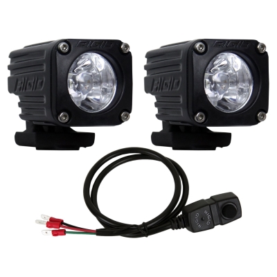 Rigid Industries Ignite LED Spot Light Motorcycle Kit - Surface Mount (Black) - 20731